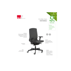 Silla ergonómica modelo Flexa uso 24 horas de Dileoffice con brazos regulables 4D negros