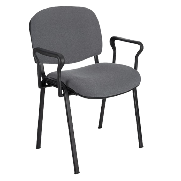 Silla confidente tapizada ISO, con brazos