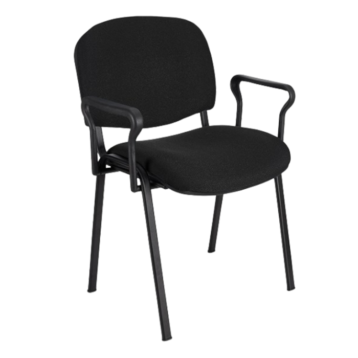 Silla confidente tapizada ISO, con brazos