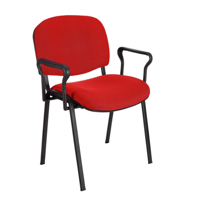 Silla confidente tapizada ISO, con brazos