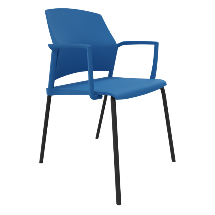 Silla confidente REPLAY con brazos, estructura negra