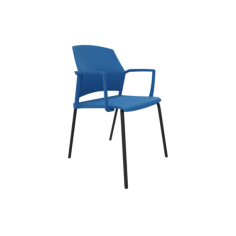 Silla confidente REPLAY con brazos, estructura negra