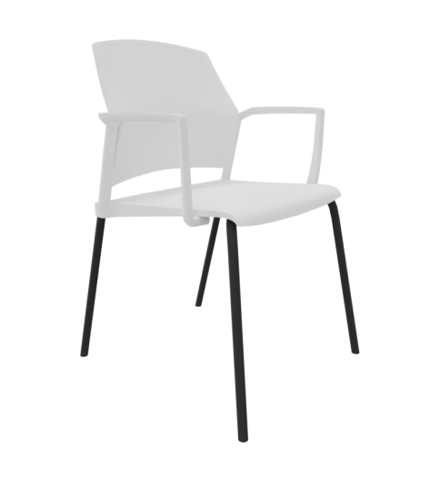 Silla confidente REPLAY con brazos, estructura negra Silla confidente REPLAY con brazos, estructura negra