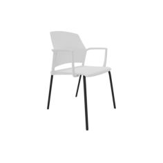 Silla confidente REPLAY con brazos, estructura negra