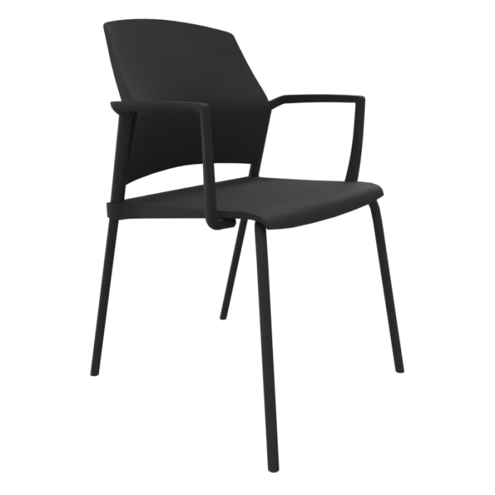 Silla confidente REPLAY con brazos, estructura negra Silla confidente REPLAY con brazos, estructura negra