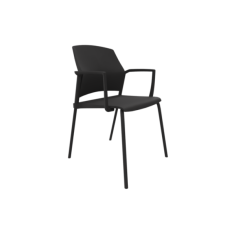 Silla confidente REPLAY con brazos, estructura negra