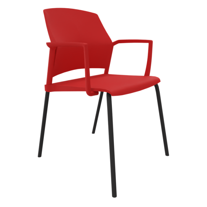 Silla confidente REPLAY con brazos, estructura negra