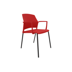 Silla confidente REPLAY con brazos, estructura negra