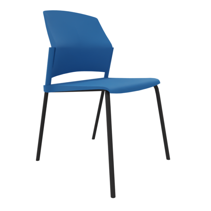 Silla confidente REPLAY sin brazos, estructura negra