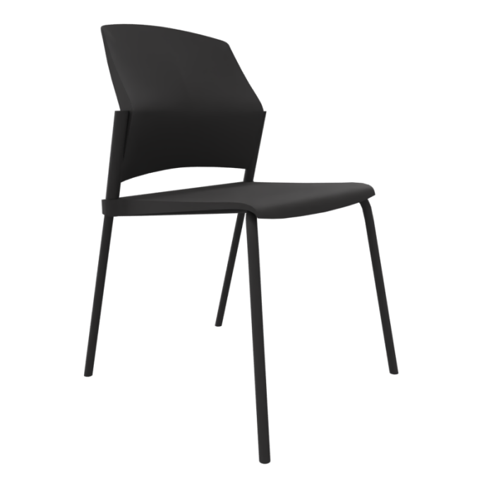 Silla confidente REPLAY sin brazos, estructura negra Silla confidente REPLAY sin brazos, estructura negra