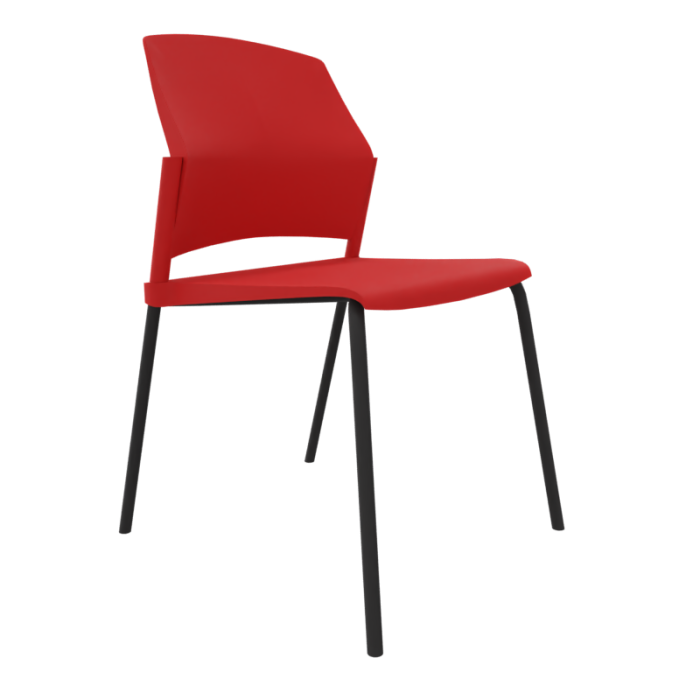 Silla confidente REPLAY sin brazos, estructura negra