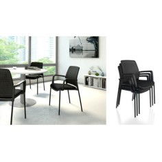 Silla confidente TEMA con brazos, estructura negra Silla confidente TEMA con brazos, estructura negra