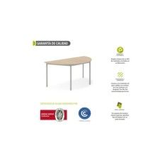 Mesa formación semicircular fondo 60 serie DAI medida 120 x 60 cm