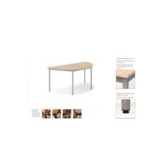 Mesa formación semicircular fondo 60 serie DAI medida 120 x 60 cm