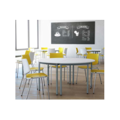 Mesa formación semicircular fondo 60 serie DAI medida 120 x 60 cm