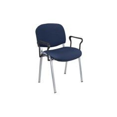 Silla confidente tapizada ISO con brazos estructura gris