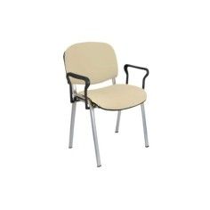 Silla confidente tapizada ISO con brazos estructura gris Silla confidente tapizada ISO con brazos estructura gris