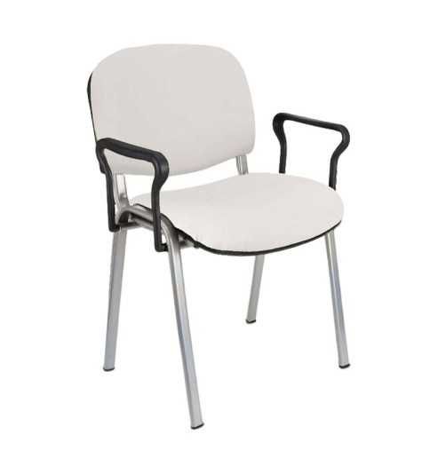 Silla confidente tapizada ISO con brazos estructura gris Silla confidente tapizada ISO con brazos estructura gris