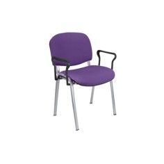 Silla confidente tapizada ISO con brazos estructura gris
