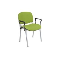 Silla confidente tapizada ISO con brazos estructura gris Silla confidente tapizada ISO con brazos estructura gris