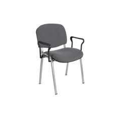 Silla confidente tapizada ISO con brazos estructura gris Silla confidente tapizada ISO con brazos estructura gris