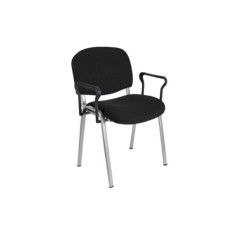Silla confidente tapizada ISO con brazos estructura gris Silla confidente tapizada ISO con brazos estructura gris