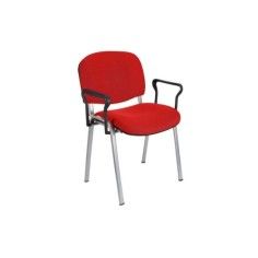 Silla confidente tapizada ISO con brazos estructura gris Silla confidente tapizada ISO con brazos estructura gris