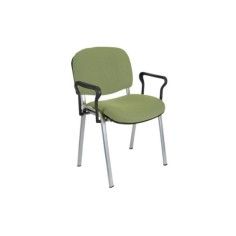 Silla confidente tapizada ISO con brazos estructura gris Silla confidente tapizada ISO con brazos estructura gris