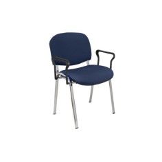 Silla confidente tapizada ISO con brazos estructura cromada Silla confidente tapizada ISO con brazos estructura cromada