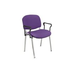 Silla confidente tapizada ISO con brazos estructura cromada Silla confidente tapizada ISO con brazos estructura cromada