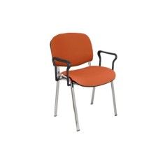 Silla confidente tapizada ISO con brazos estructura cromada Silla confidente tapizada ISO con brazos estructura cromada