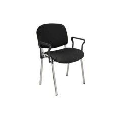 Silla confidente tapizada ISO con brazos estructura cromada Silla confidente tapizada ISO con brazos estructura cromada