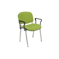 Silla confidente tapizada ISO con brazos estructura cromada Silla confidente tapizada ISO con brazos estructura cromada