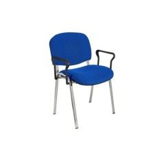 Silla confidente tapizada ISO con brazos estructura cromada Silla confidente tapizada ISO con brazos estructura cromada