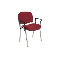 Silla confidente tapizada ISO con brazos estructura cromada Silla confidente tapizada ISO con brazos estructura cromada