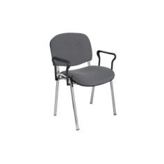 Silla confidente tapizada ISO con brazos estructura cromada Silla confidente tapizada ISO con brazos estructura cromada