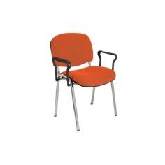 Silla confidente tapizada ISO con brazos estructura cromada Silla confidente tapizada ISO con brazos estructura cromada