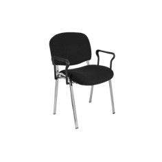 Silla confidente tapizada ISO con brazos estructura cromada Silla confidente tapizada ISO con brazos estructura cromada