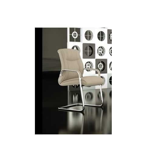 Sillón confidente ROA 1, estructura balancín, brazos fijos tapizados, piel o polipiel Sillón confidente ROA 1, estructura balancín, brazos fijos tapizados, piel o polipiel