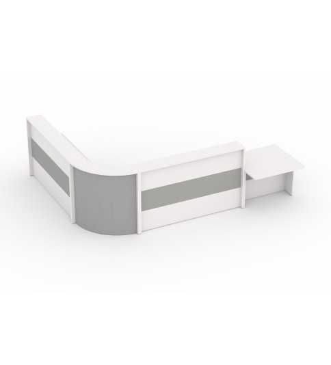 Mostrador de recepción curvo WORK BLANCO-GRIS Mostrador de recepción curvo WORK BLANCO-GRIS