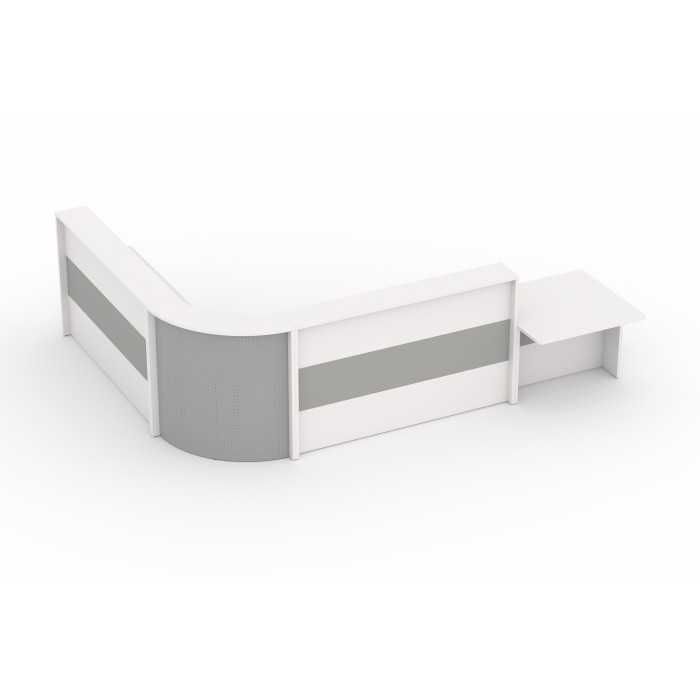 Mostrador de recepción curvo WORK BLANCO-GRIS