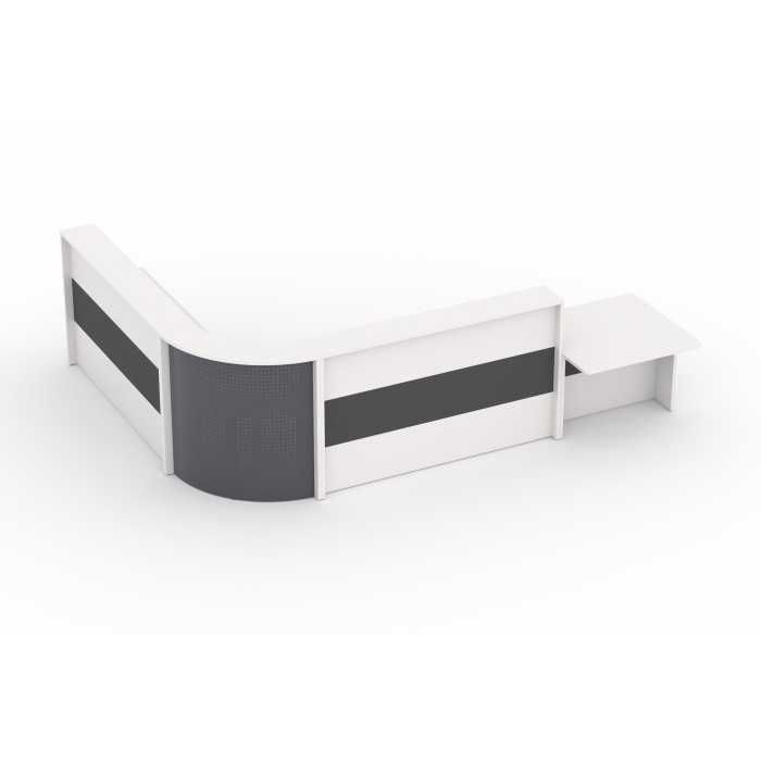 Mostrador de recepción curvo WORK BLANCO-GRAFITO