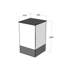 Mostrador recepción MOBI grafito, grafito, grafito, en esquina