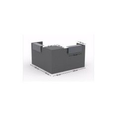 Mostrador recepción MOBI grafito, grafito, grafito, en esquina