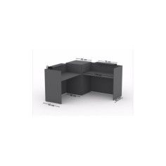 Mostrador recepción MOBI grafito, grafito, grafito, en esquina