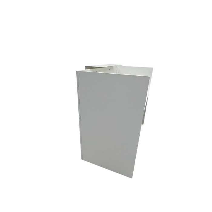 Mostrador recepción MOBI Blanco y detalles blancos, ancho 120 cm, sobremostrador metálico Mostrador recepción MOBI Blanco y detalles blancos, ancho 120 cm, sobremostrador metálico