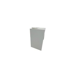 Mostrador recepción MOBI Blanco y detalles blancos, ancho 120 cm, sobremostrador metálico Mostrador recepción MOBI Blanco y detalles blancos, ancho 120 cm, sobremostrador metálico