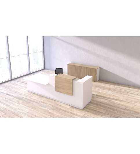 Mostrador de recepción Terminación izquierda ZETA PLUS CON SOBREMOSTRADOR + minusválido Mostrador de recepción Terminación izquierda ZETA PLUS CON SOBREMOSTRADOR + minusválido
