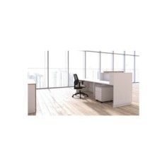 Mostrador de recepción Terminación Derecho ZETA PLUS CON SOBREMOSTRADOR + minusválido