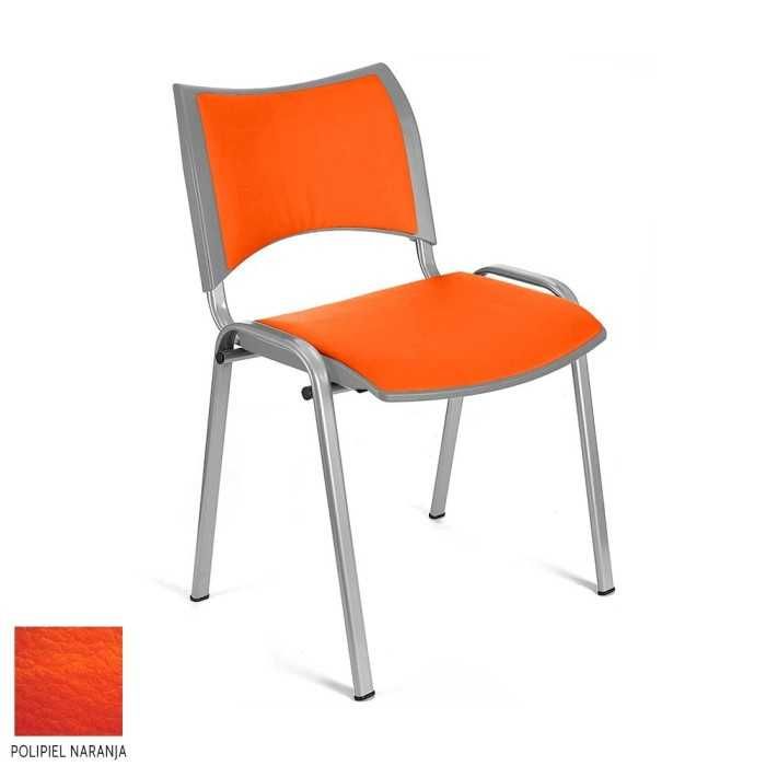 Silla confidente ISO Smart Tapizada, patas grises
